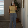 Striped Wide Leg Lounge Pants - Blue