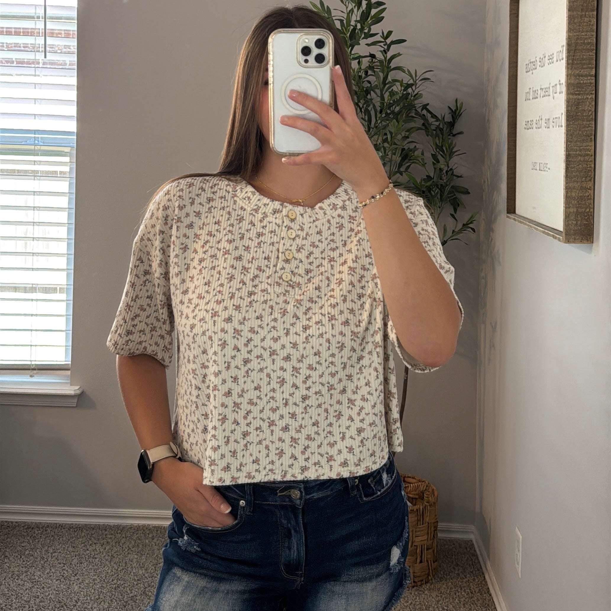 Tory Floral Henley Top