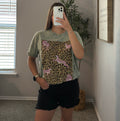 Cheetah Graphic Tee- Green
