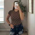 Espresso Polka Dot Top