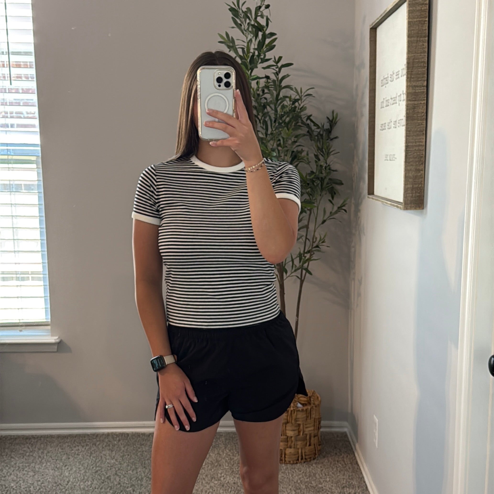 Windbreaker Smocked Shorts - Black