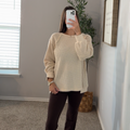 Riley Waffle Top - Cream