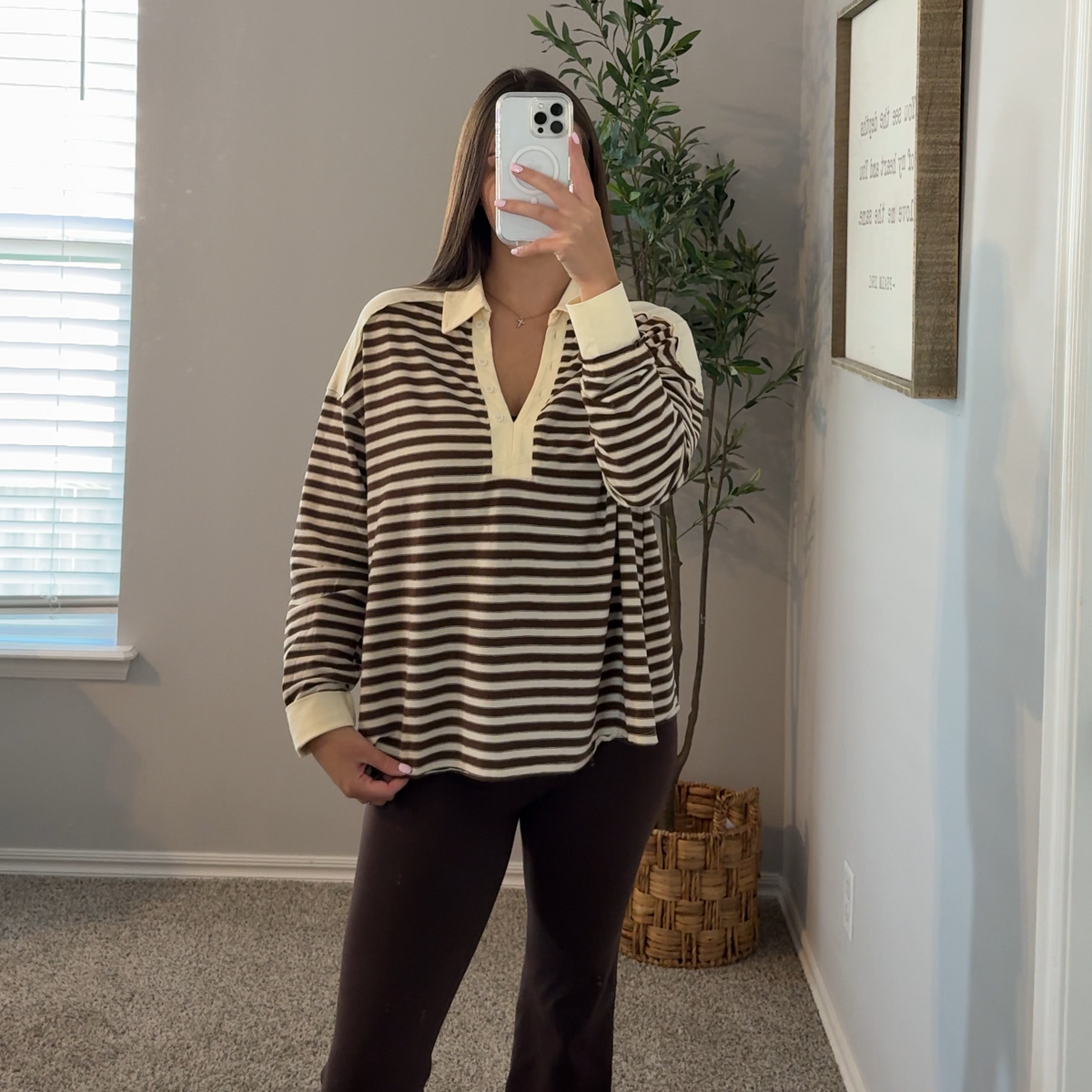 Morgan Striped Collared Top