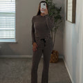 Modal Striped Lounge Set - Black/Khaki