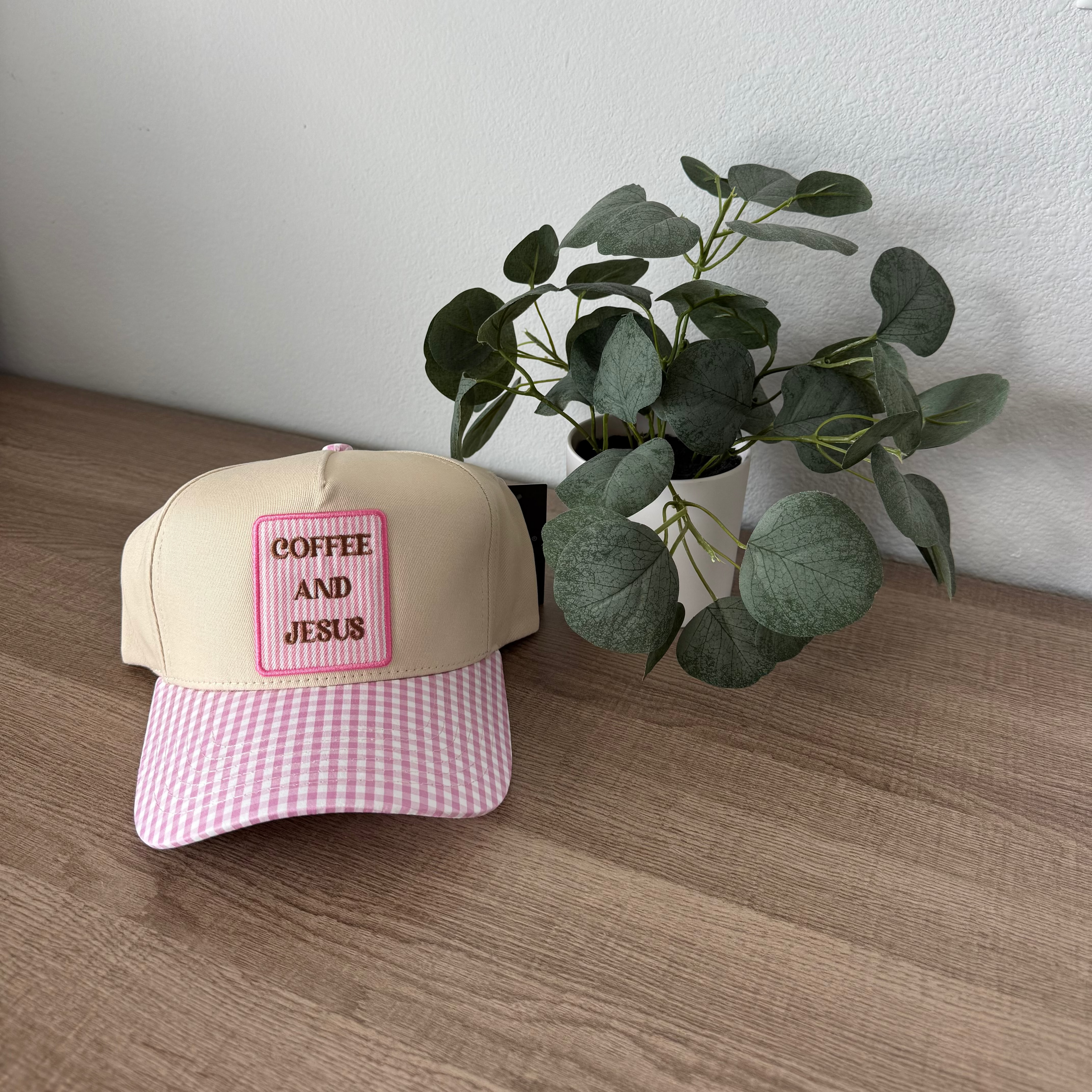 Jesus & Coffee Hat - Pink