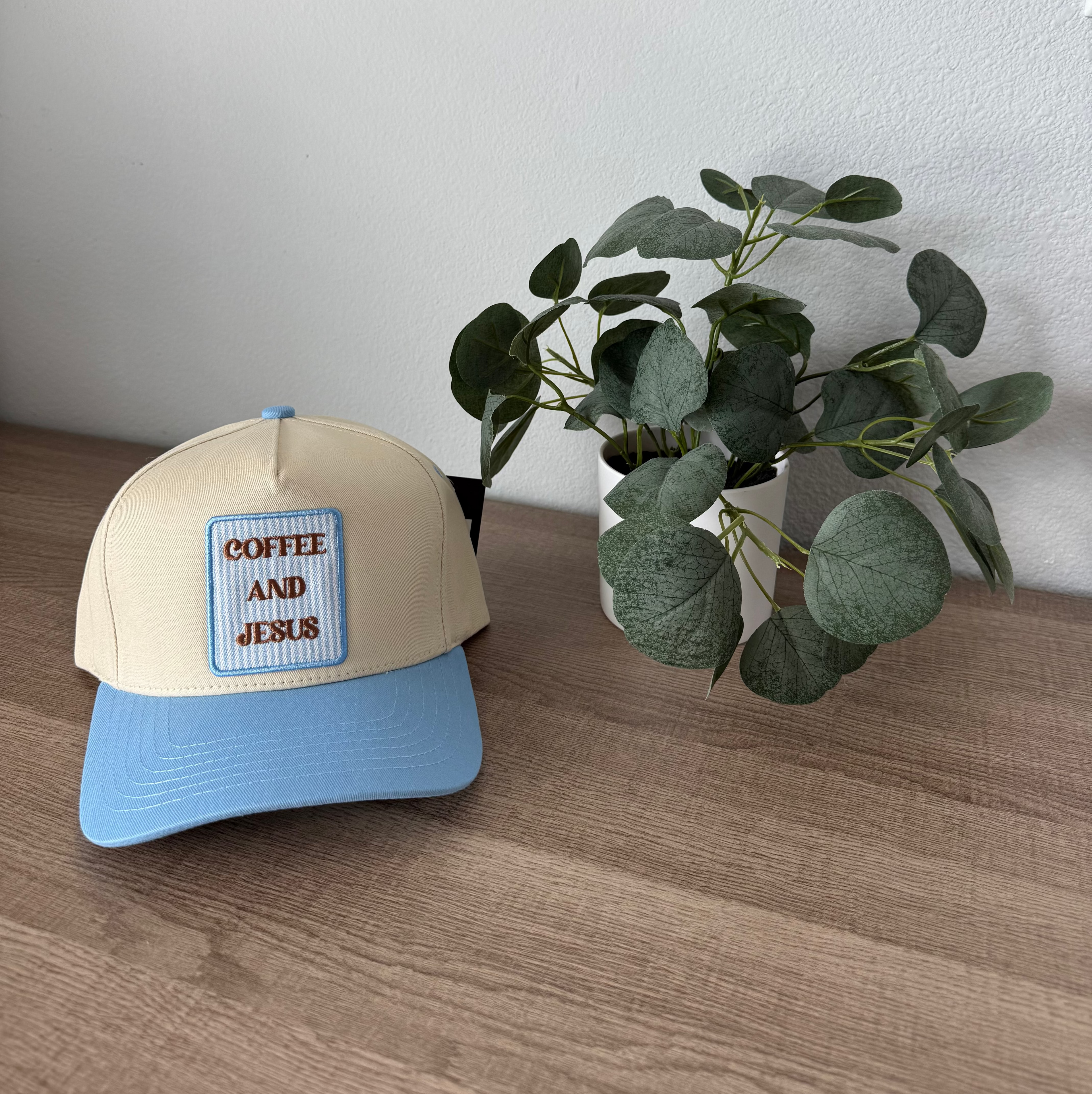 Jesus & Coffee Hat - Blue