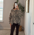Leopard Waffleknit Pullover
