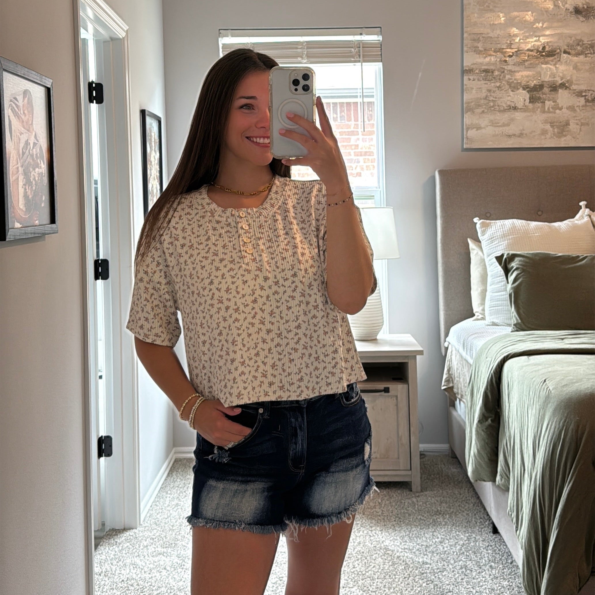 Tory Floral Henley Top
