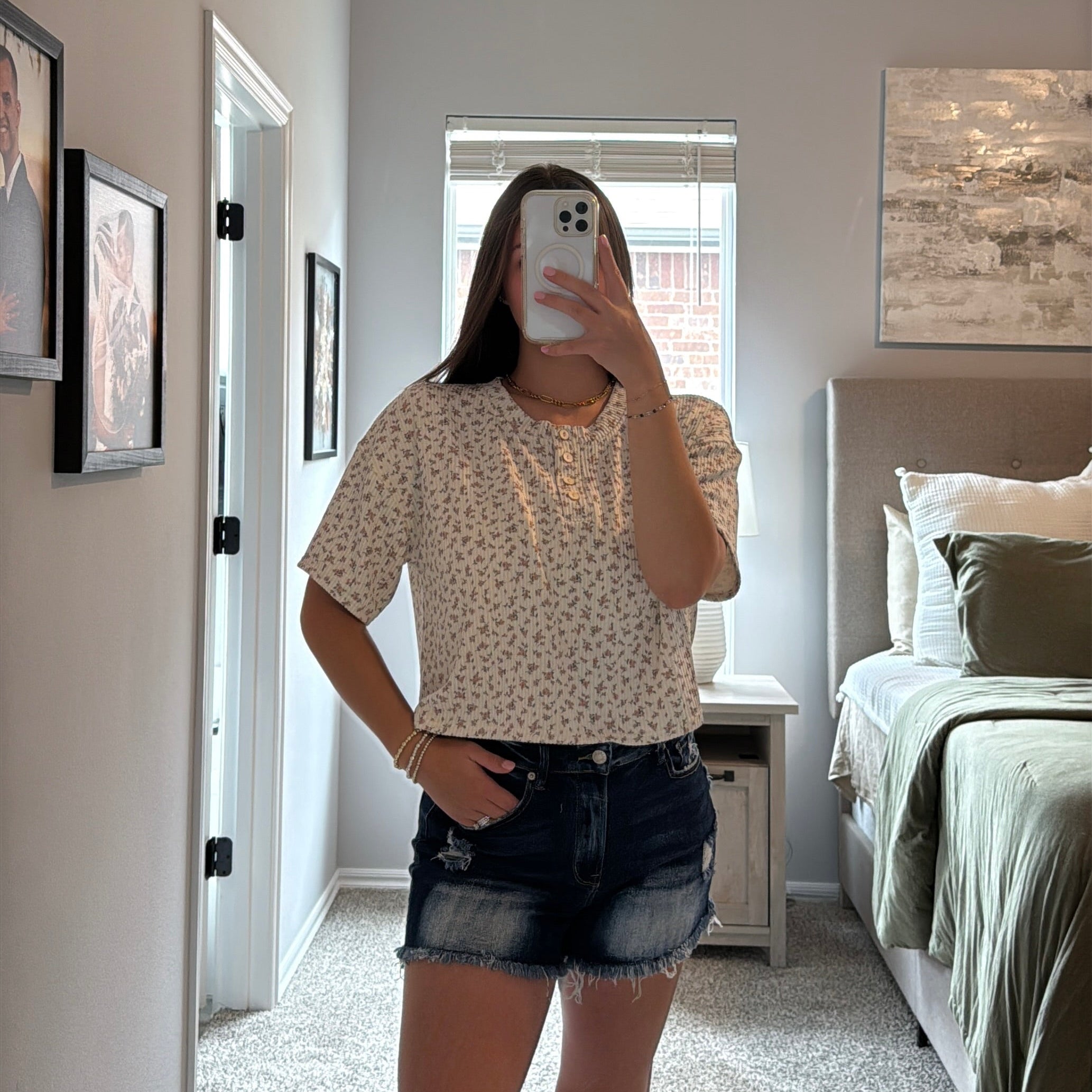 Tory Floral Henley Top