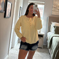 Ivy Henley Top - Butter Yellow