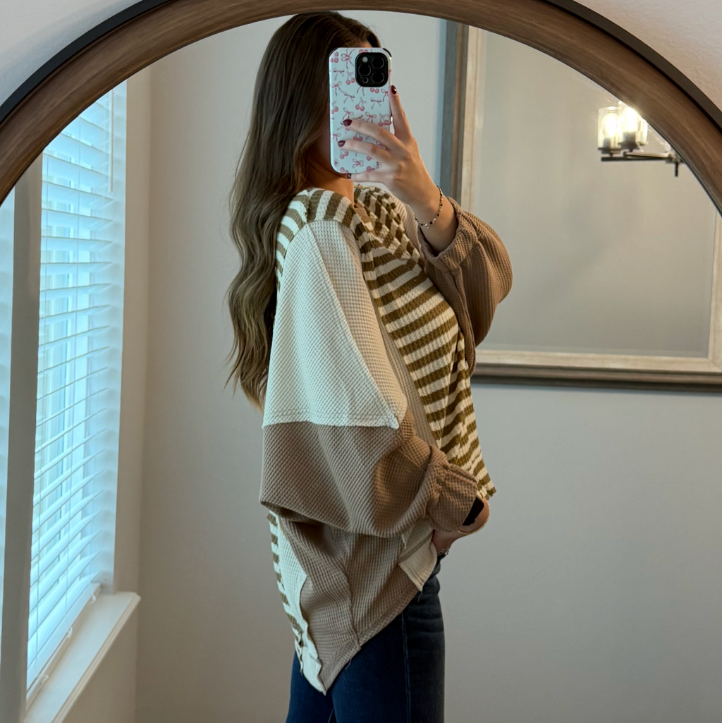 The Harper Striped Patchwork Top