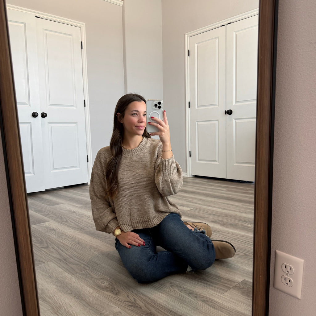 The Cozy Classic Sweater- Lt Mocha