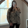 Leopard Waffleknit Pullover